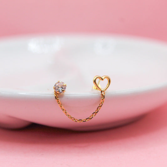 CORAZÓN SILUETA CADENA CON ZIRCONIA 10K