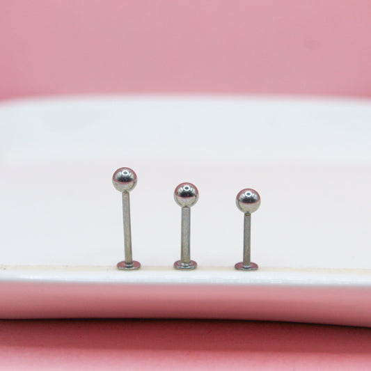 LABRET PLATEADO BOLA GRANDE 316L