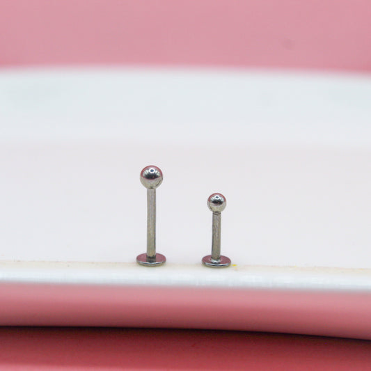 LABRET PLATEADO BOLA MEDIANA 316L