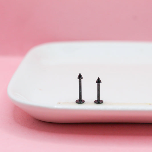 LABRET NEGRO PICO CHICO 316L