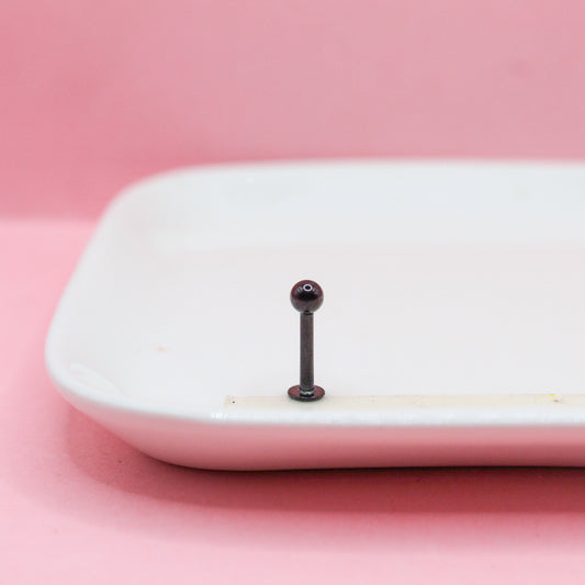 LABRET NEGRO BOLA GRANDE 316L