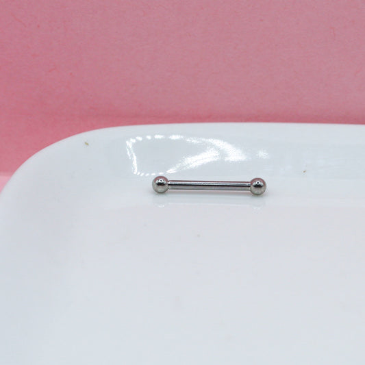 PIERNCING RECTO PLATEADO BOLA EXTRA CHICA 316L