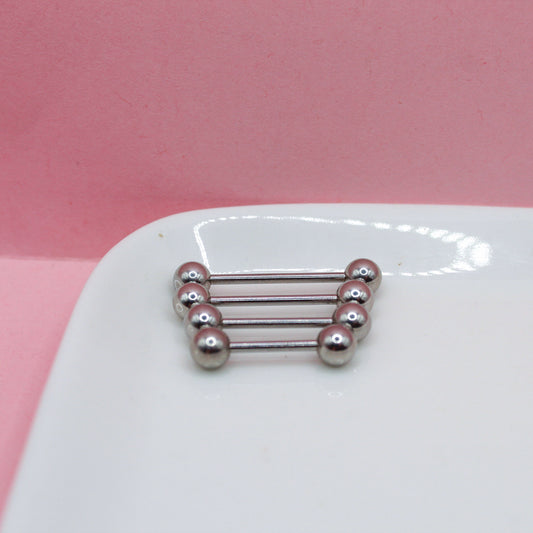 PIERCING RECTO PLATEADO BOLA GRANDE 316L