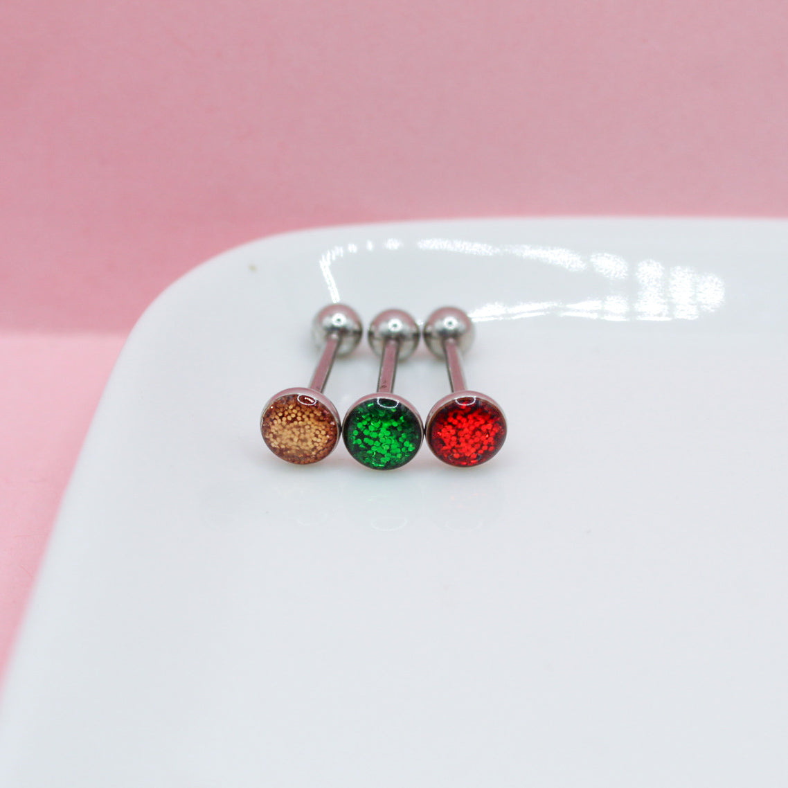 PIERCING RECTO COLOR BOLA MEDIANA 316L