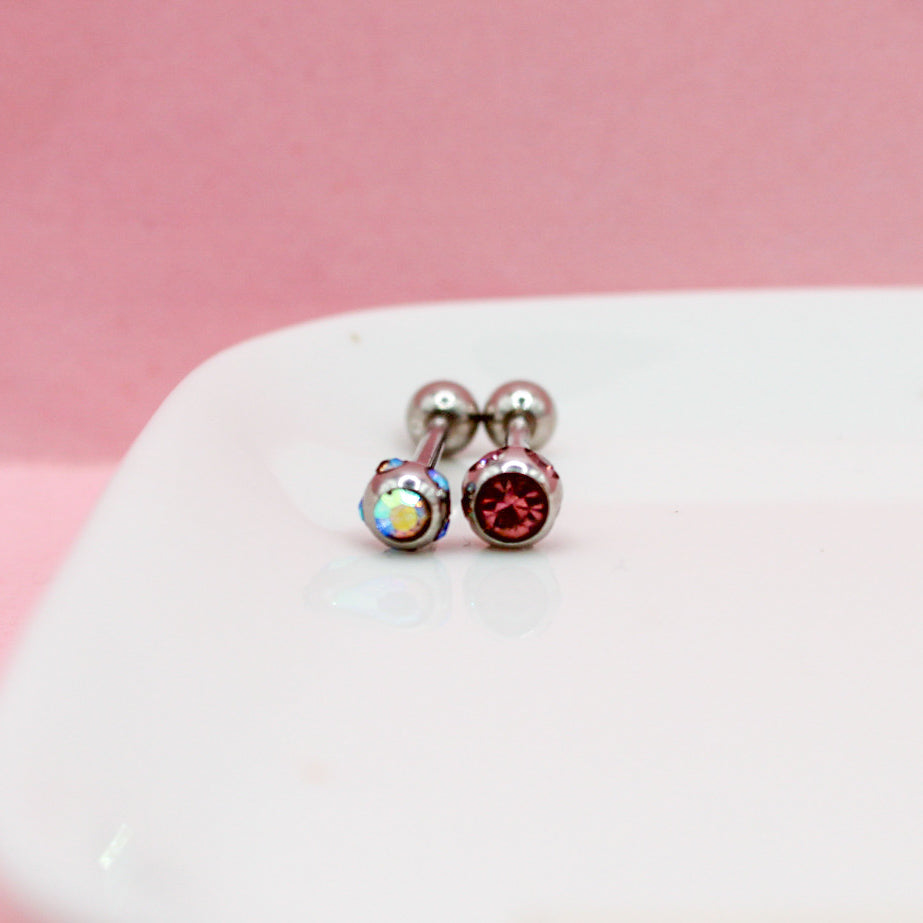 PIERCING RECTO ZIRCONIA COLOR BOLA MEDIANA 316L