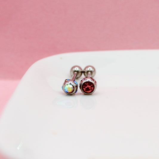 PIERCING RECTO ZIRCONIA COLOR BOLA MEDIANA 316L