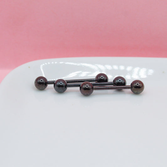 PIERCING NEGRO RECTO BOLA GRANDE 316L