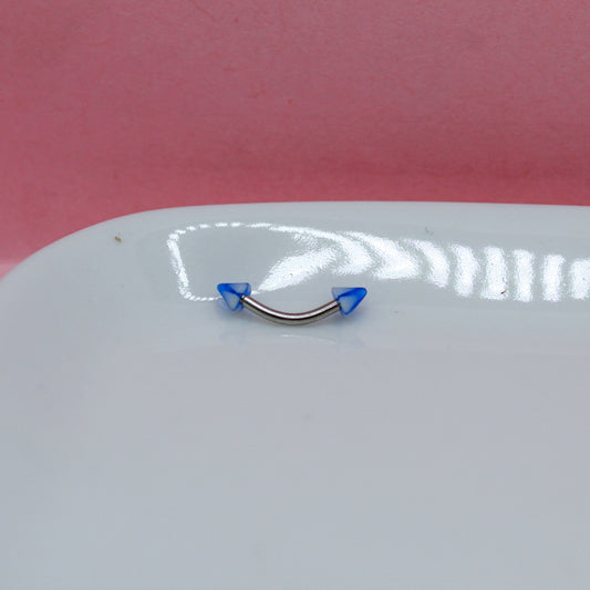 BANANA PLATEADA PICO LÍNEAS AZULES 316L