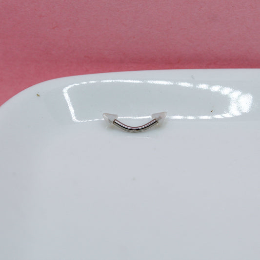 BANANA PLATEADA PICO TRANSPARENTES PICOS BLANCOS 316L