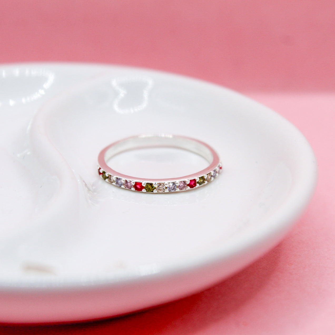 ANILLO CHURUMBELA ZIRCONIAS COLORES .925