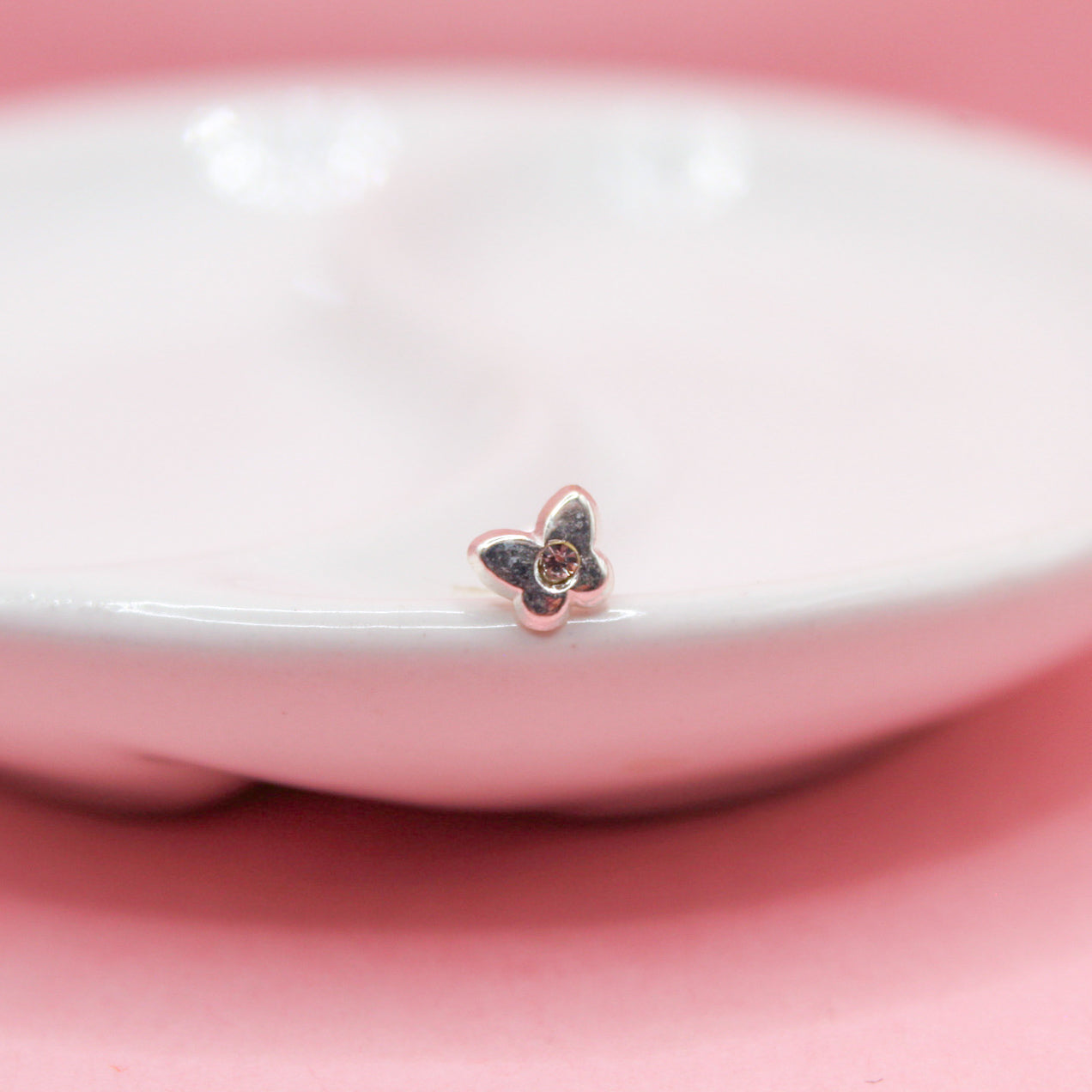 BROQUEL MARIPOSA ZIRCONIA .925