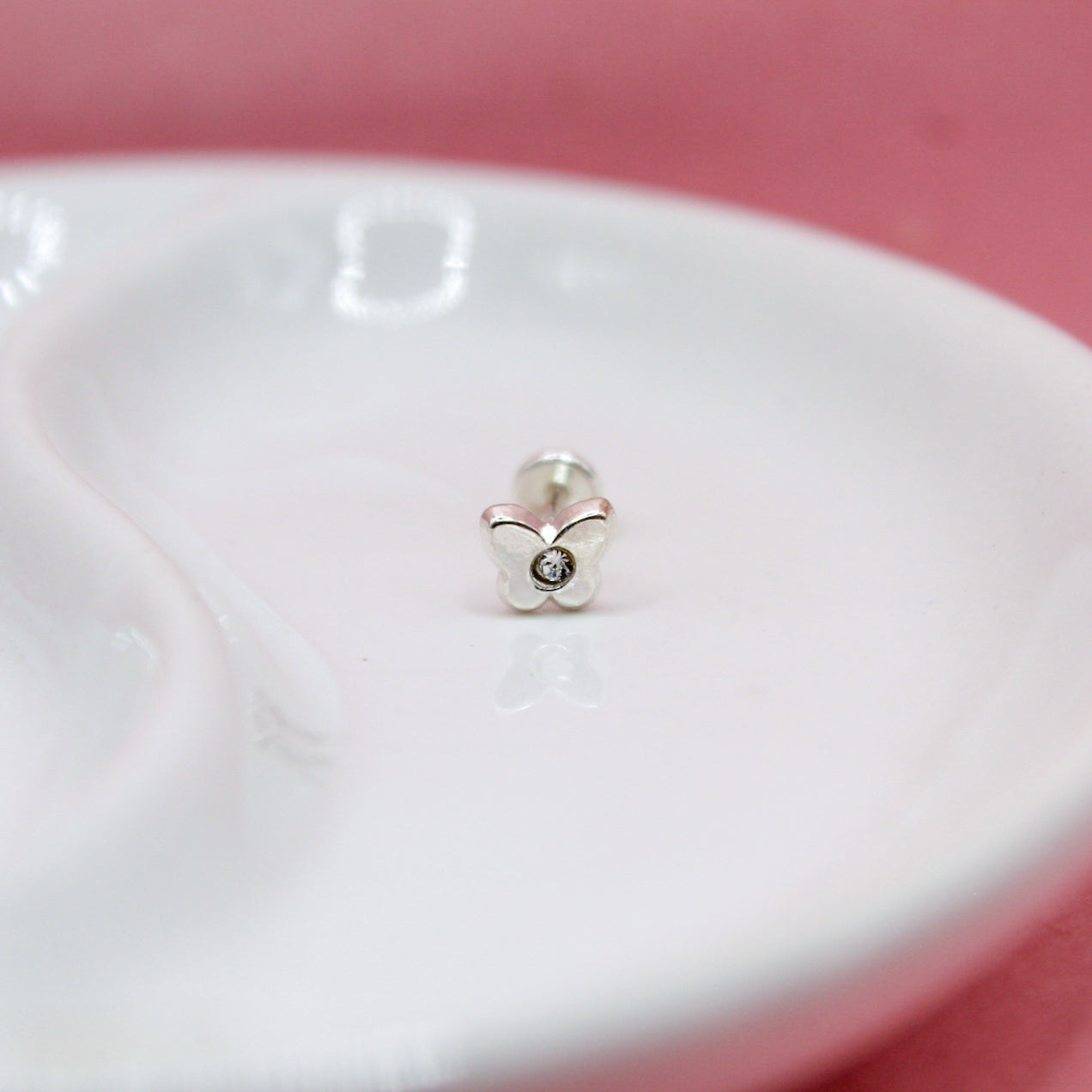 BROQUEL MARIPOSA ZIRCONIA .925