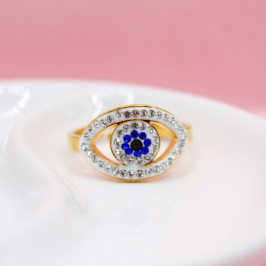 ANILLO OJO ZIRCONIAS AZULES