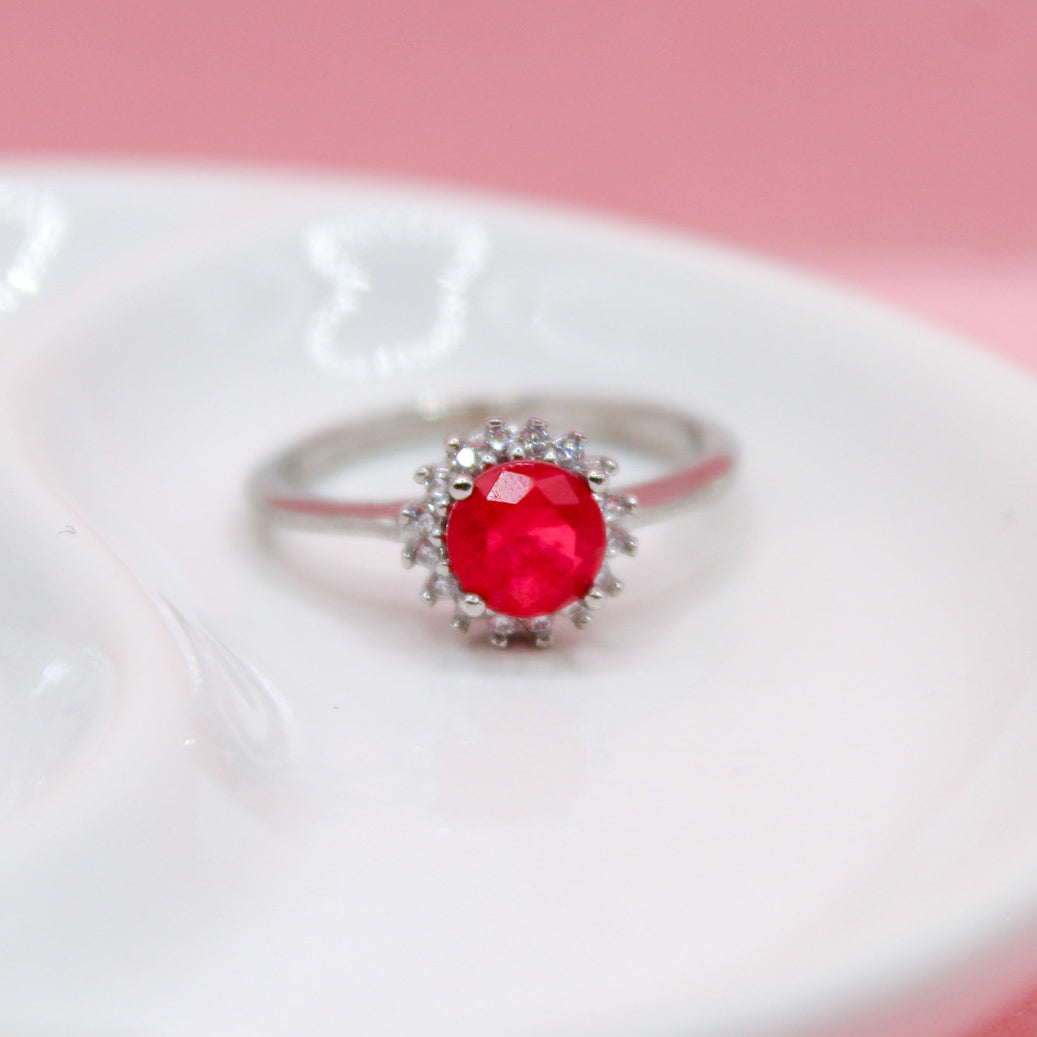 ANILLO PARAIBA ROSA FUERTE PLATA ITALIANA .925
