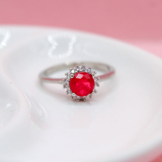 ANILLO PARAIBA ROSA FUERTE PLATA ITALIANA .925