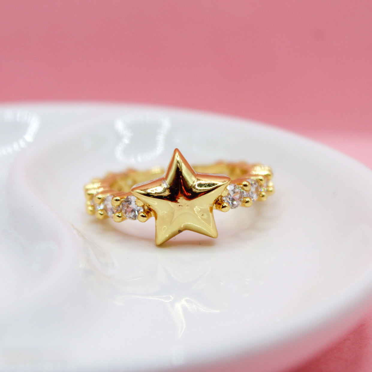 ANILLO ESTRELLA LISA BANDA ZIRCONIAS