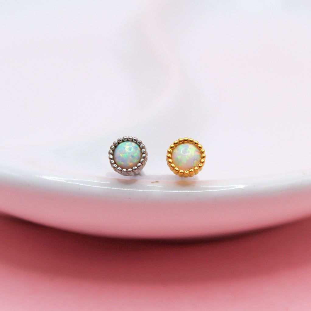 ÓPALO BICELADO GRANDE CON BOLITAS 316L