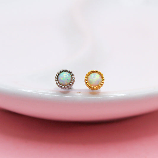 ÓPALO BICELADO GRANDE CON BOLITAS 316L