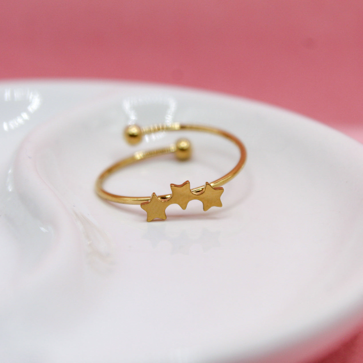 ANILLO TRES ESTRELLAS LISAS