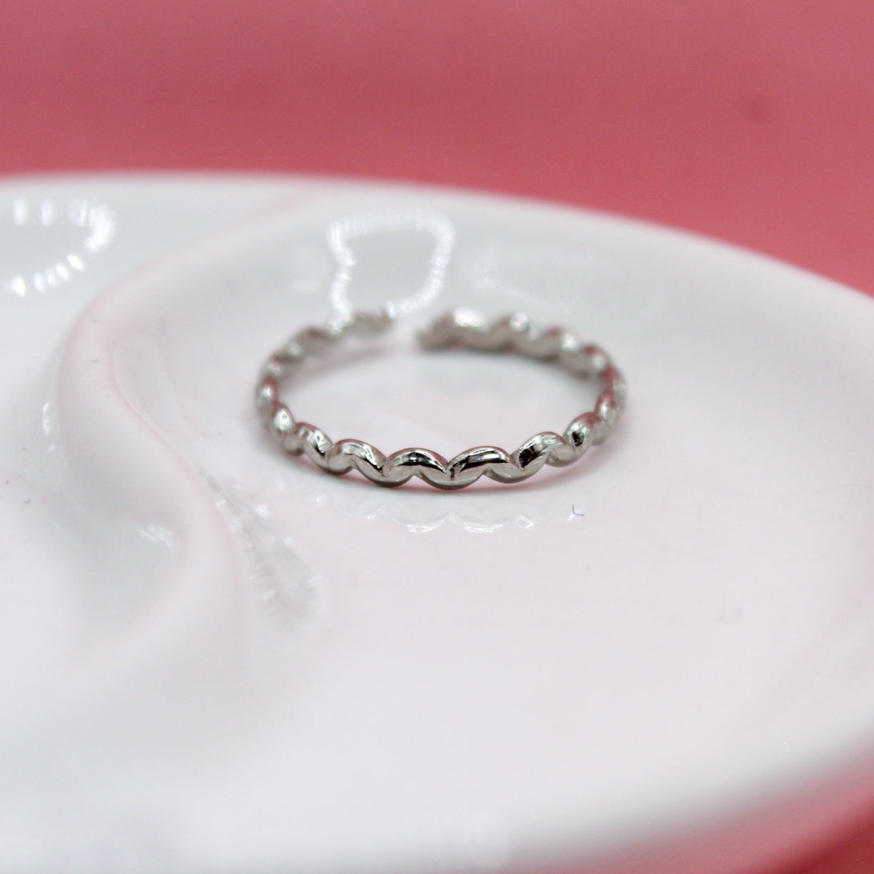 ANILLO PLATEADO ONDAS