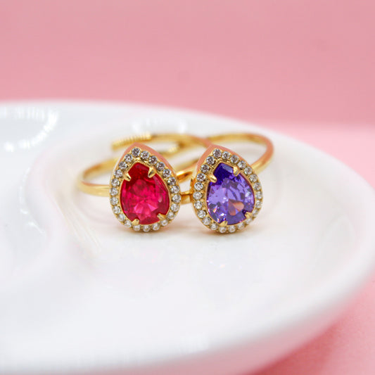 ANILLO ZIRCONIA EN GOTA