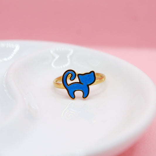 ANILLO GATO AZUL LISO