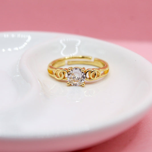 ANILLO ZIRCONIA REDONDA CIRCULOS SILUETA