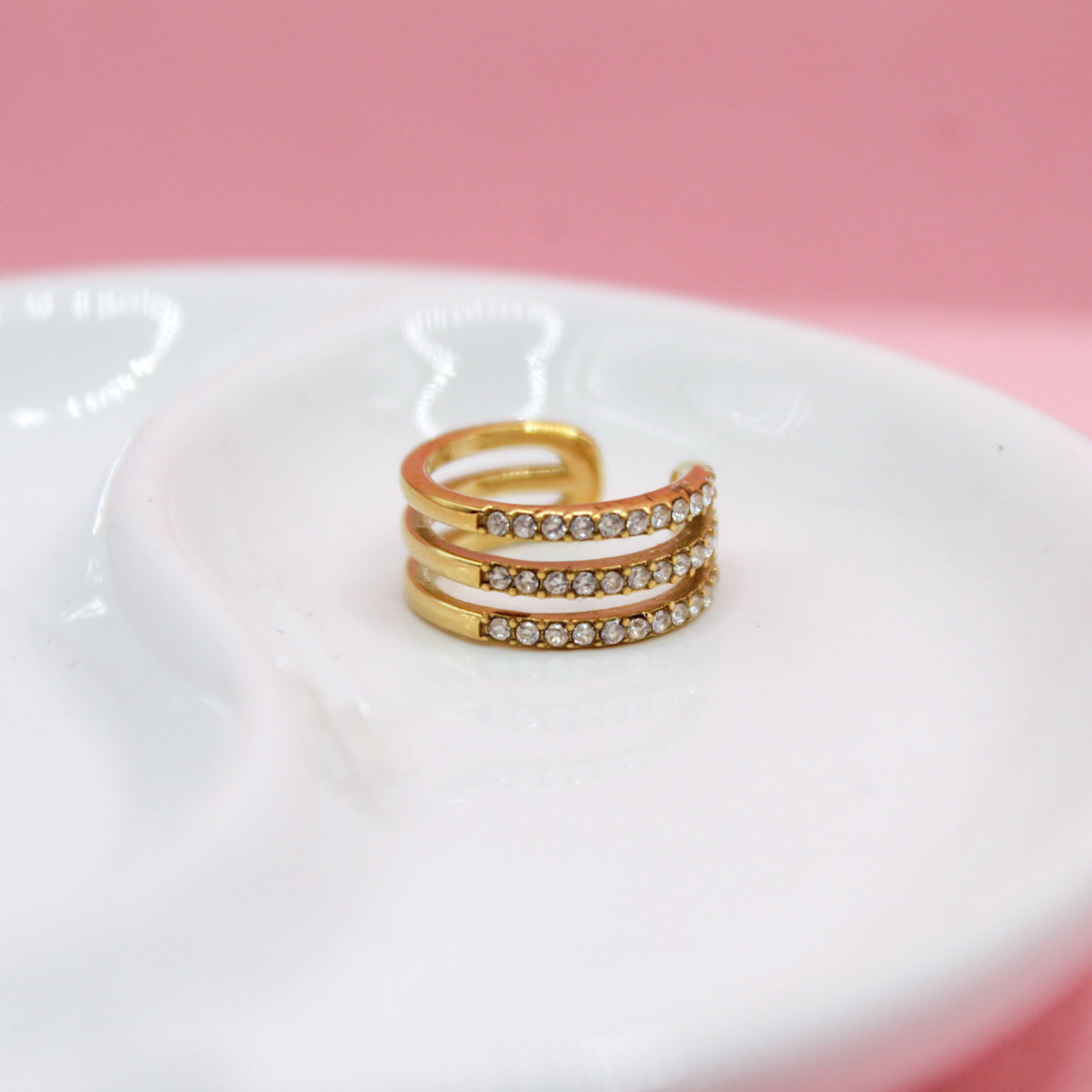 EARCUFF TRES BANDAS SEPARADAS DE ZIRCONIAS