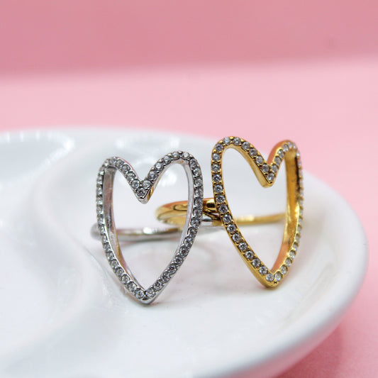 ANILLO CORAZON SILUETA ZIRCONIA