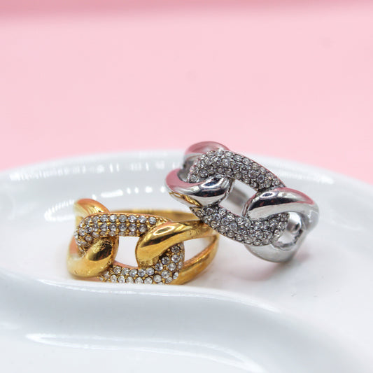 ANILLO TRIPLE ESLABON ZIRCONIA