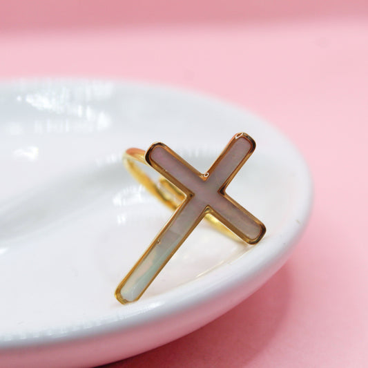 ANILLO CRUZ GRANDE BLANCA