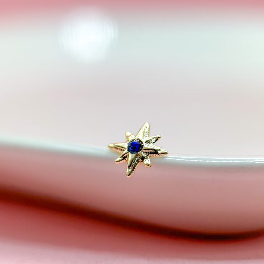 ESTRELLA ZIRCONIA AZUL 10K