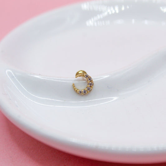 LUNA ZIRCONIAS ORO JAPONES 10K