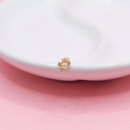 FLOR CINCO ZIRCONIAS SILUETA 10K