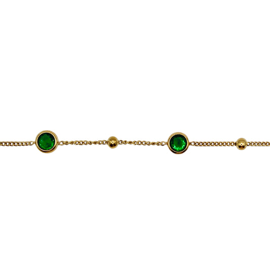 PULSERA CON ZIRCONIA VERDE EN CÍRCULO