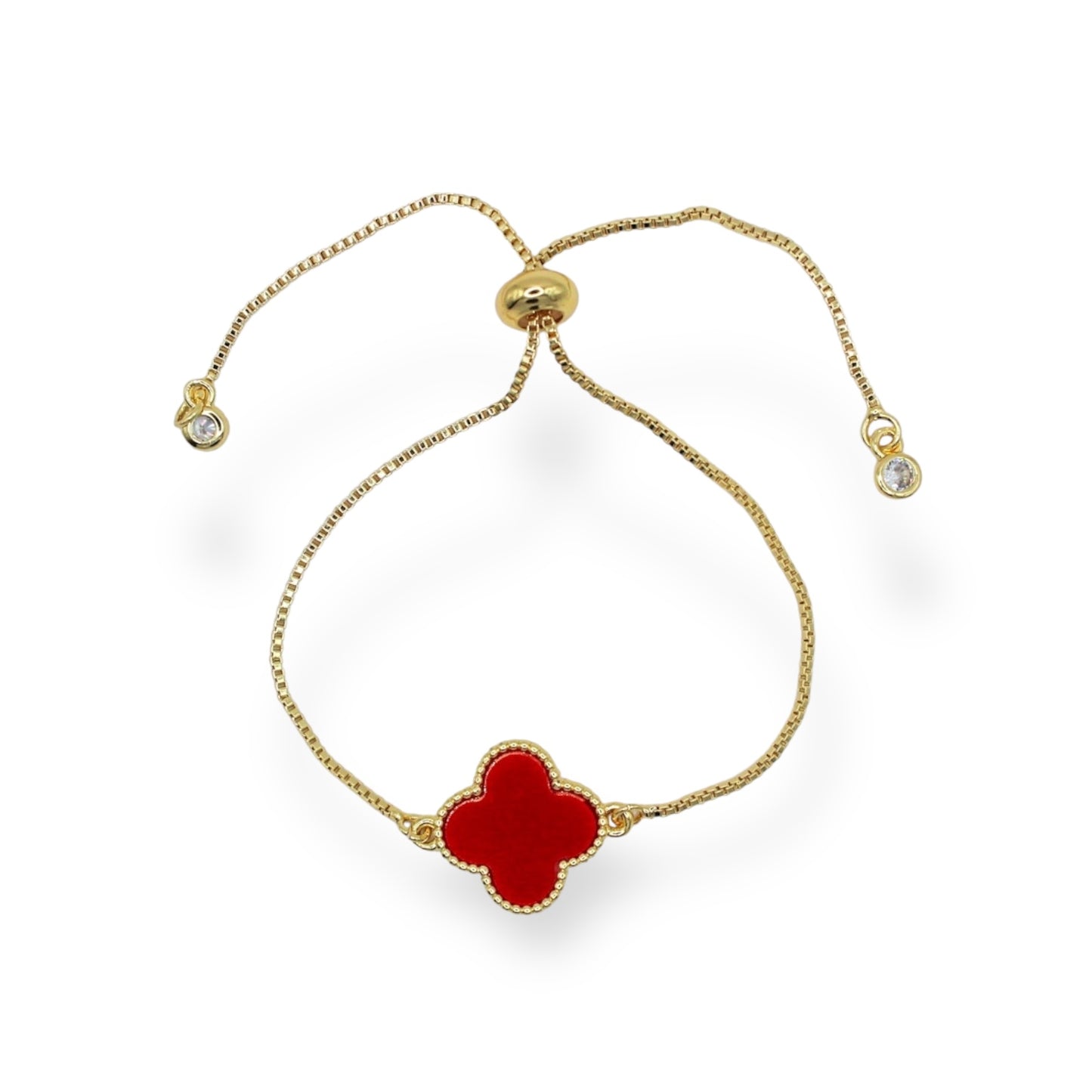 PULSERA TRÉBOL ROJO