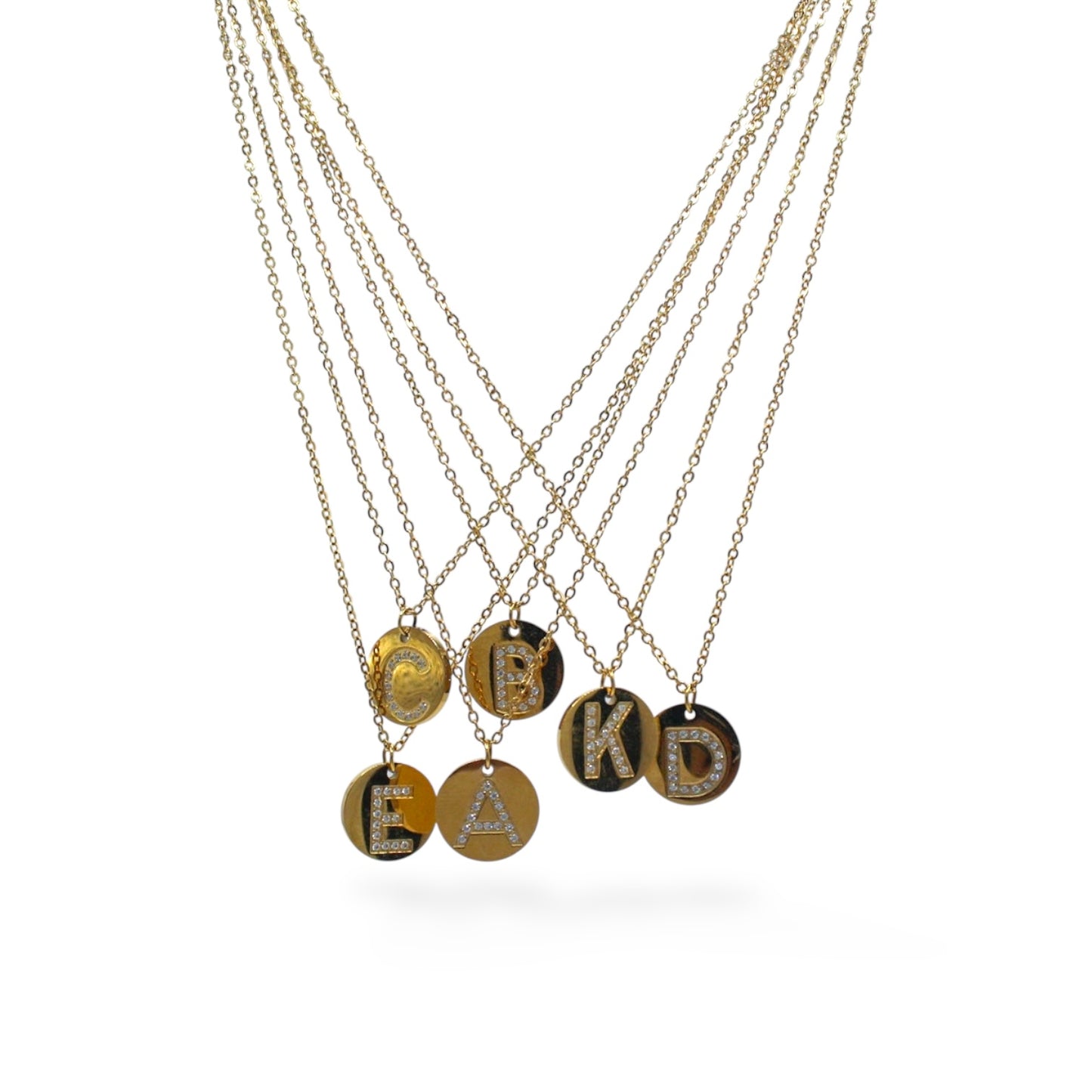 COLLAR INICIAL ZIRCONIAS CIRCULAR