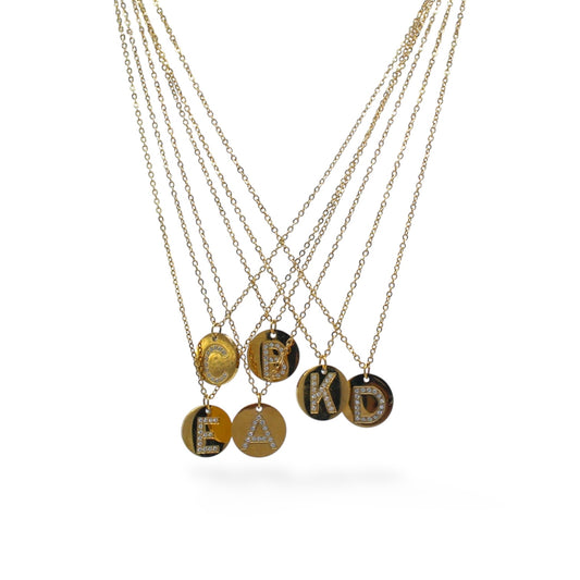 COLLAR INICIAL ZIRCONIAS CIRCULAR