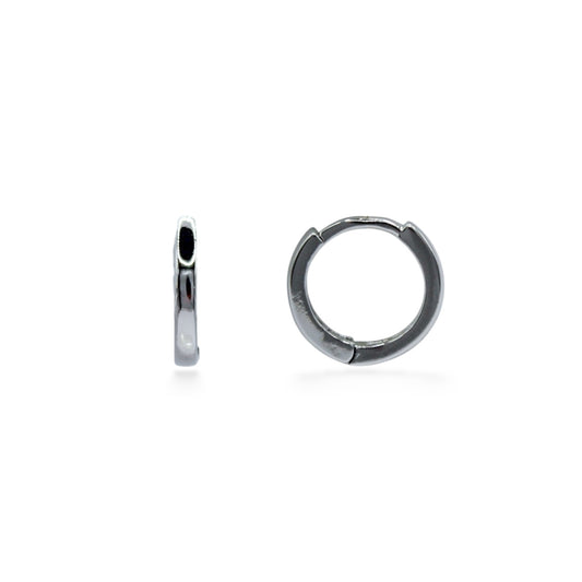 ARRACADAS PLATEADAS LISAS BORDE CUADRADO