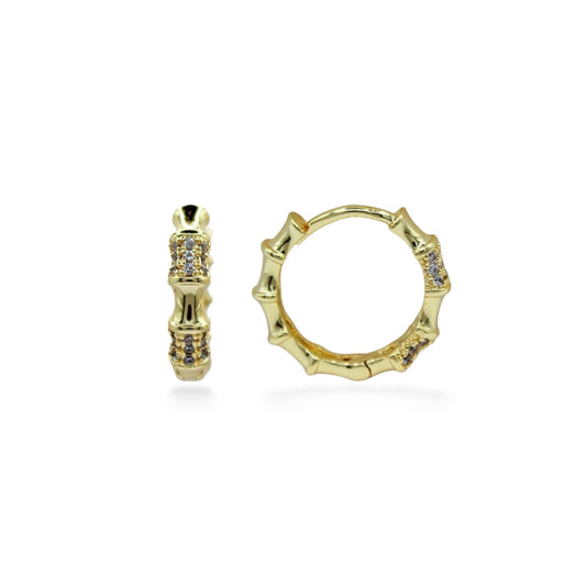 ARRACADAS TIPO BAMBÚ CON ZIRCONIAS