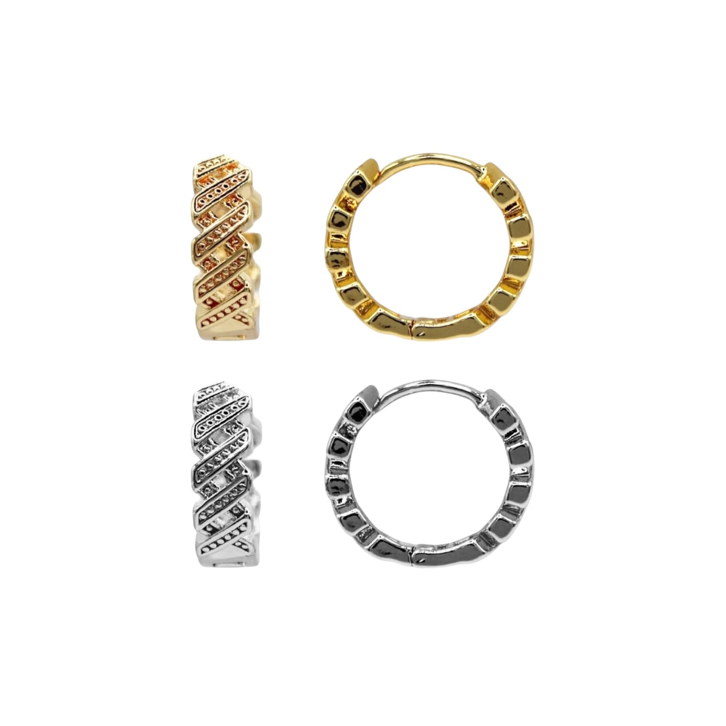 ARRACADAS BANDA ENTRELAZADA CON ZIRCONIAS