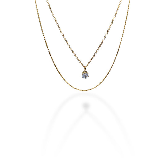 COLLAR DOBLE PLANCHADO Y ZIRCONIA