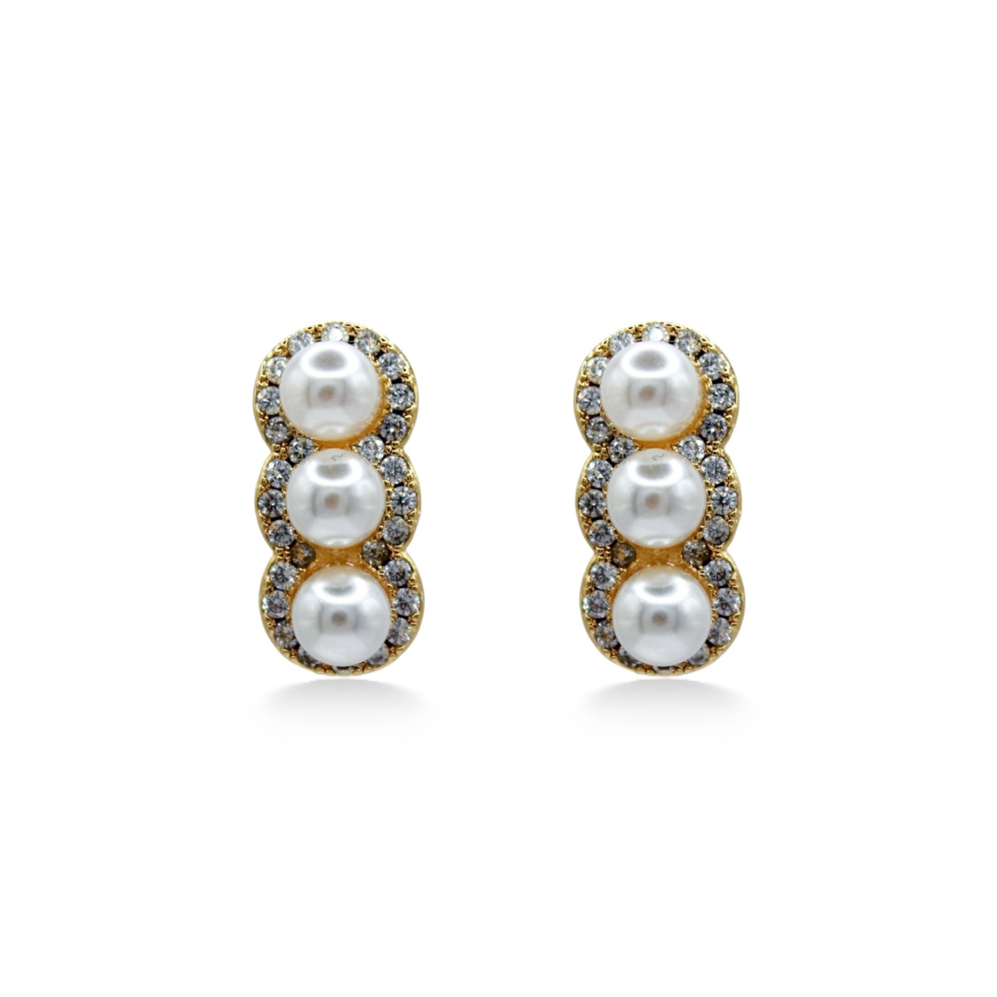 ARETES TRES PERLAS BLANCAS