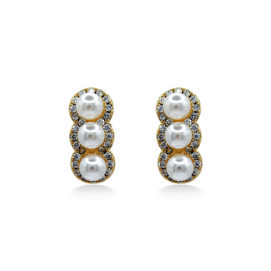 ARETES TRES PERLAS BLANCAS