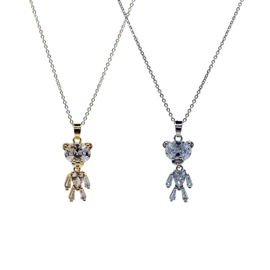 COLLAR OSO ZIRCONIAS BLANCAS