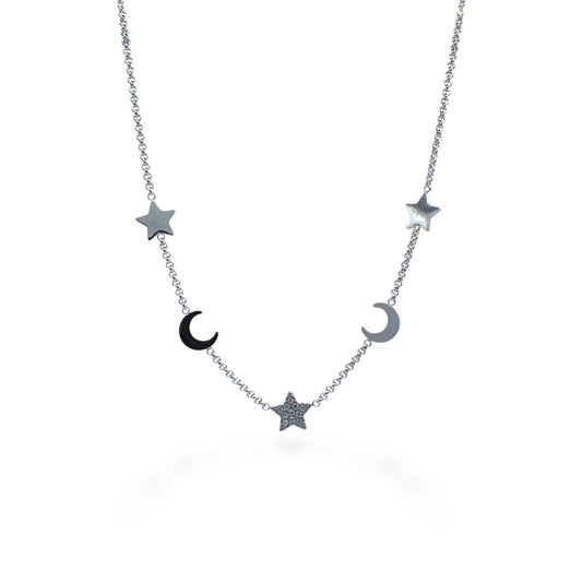 COLLAR LUNA Y ESTRELLA ZIRCONIAS