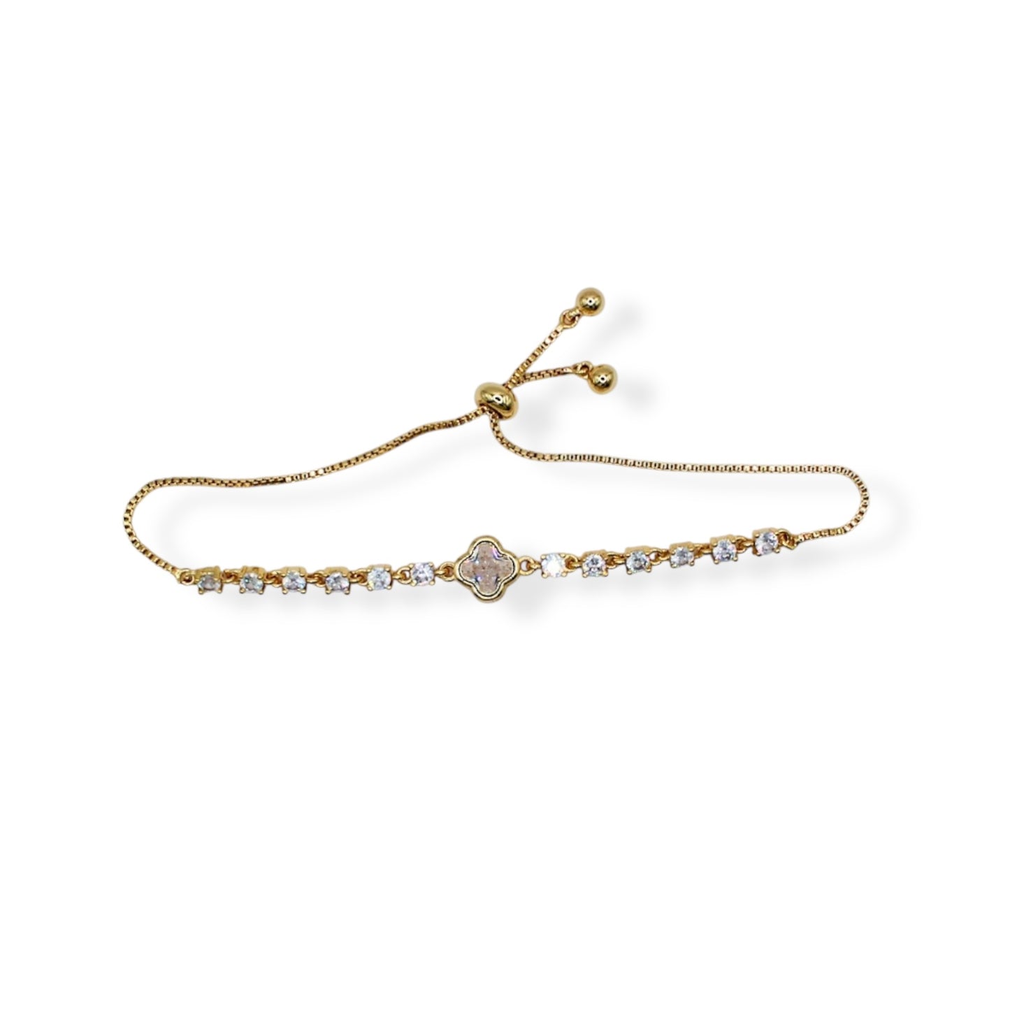 PULSERA TRÉBOL ZIRCONIAS