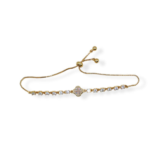 PULSERA TRÉBOL ZIRCONIAS