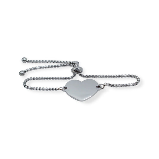 PULSERA PLATEADA CORAZÓN