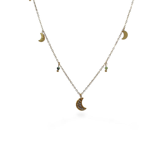 COLLAR DIJES LUNA CON ZIRCONIAS
